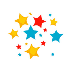 Cute Minimalistic 2D clipart, stars_group isolated on a white background, an element in vector and EPS format, an Icon set