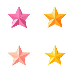 Cute Minimalistic 2D clipart, star_fruits_set isolated on a white background, an element in vector and EPS format, an Icon set