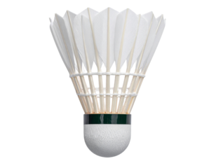  Classic White Badminton Shuttlecock on Transparent Background.
