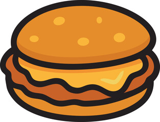 Classic cheeseburger illustration