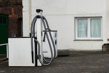 Industrial vacuum cleaner at a gas station.