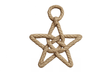 Nautical rope knot forming a five-pointed star pentagram symbol