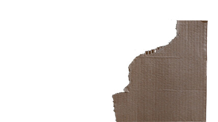 A low-angle cutout of torn, smooth cardboard, an empty plate with copy space. Transparent cutout in PNG format.