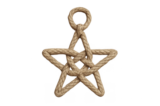 Nautical rope knot forming a five-pointed star pentagram symbol