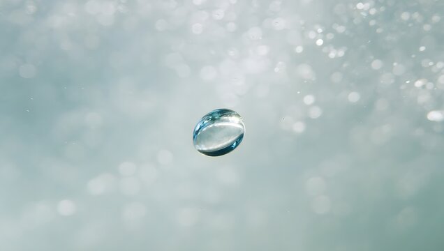 Close-up centered droplet on glass window. - Powered by Adobe