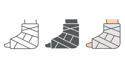 Foot cast illustration showing medical support for injury recovery