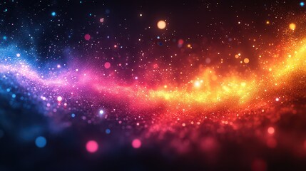 Fototapeta premium Abstract colorful glowing particles background.