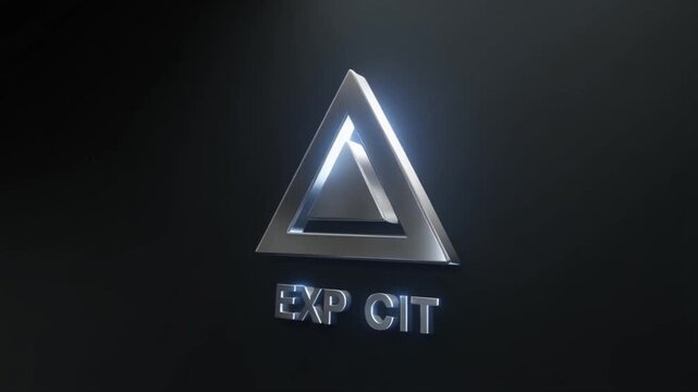 Silver Triangle Symbol with the Word EXPLICIT Below geometric shape