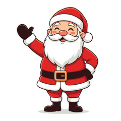 Cute Santa Claus Waving Merry Christmas Illustration