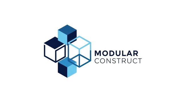 Geometric logo depicting connected cube shapes and text "Modular Construct