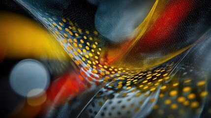 Intricate abstract pattern with fluid lines and vibrant colors bokeh