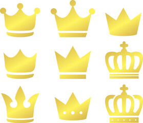 王冠のアイコンセット　グラデーション