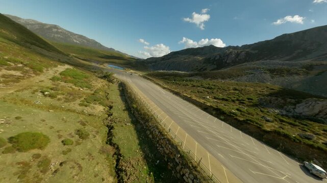 San Isidro ski slopes without snow in the Cantabrian range