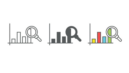 Visualizing data trends with magnifying glass analysis, showing growth and change over time.