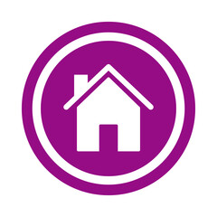 Purple home button icon isolated on transparent background