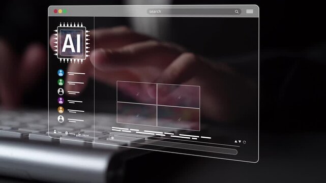 AI platform generating art images with dynamic interface. AI-generated content appears in image gallery artificial intelligence view. Genrative AI loading multiple image from AI design engine. Muxer