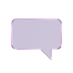 Naklejka premium Translucent lavender speech bubble with a subtle pink edge, floating in the void, isolated element