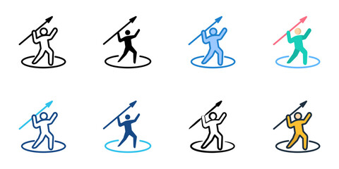 Javelin Throw icon set multiple style collection 
