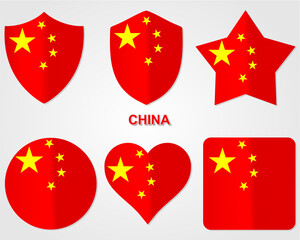 The national flag of China with official colors. Vector illustration.