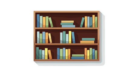 Colorful bookcase illustration perfect for adding a touch of whimsy to your educational or home decor projects inspire learning and creativity today, Generative AI.