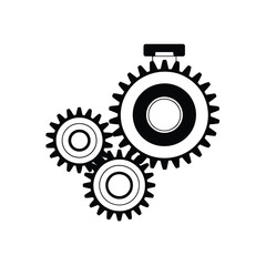 Interlocking gears mechanism symbolizing teamwork and industry