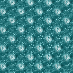 Elegant teal floral pattern evokes serenity and peacefulness, perfect for backgrounds, textiles, or stylish designs for your next creative project