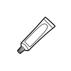 Simple line drawing of a toothpaste tube