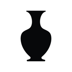 Silhouette of a classic amphora vase on a white background