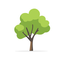 An Imaginary 2D flat icon_green_tree, modern element in vector and EPS format_clean vector_isolated on a white background