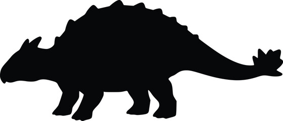 Ankylosaurus silhouette, representing paleontology and the Cretaceous period