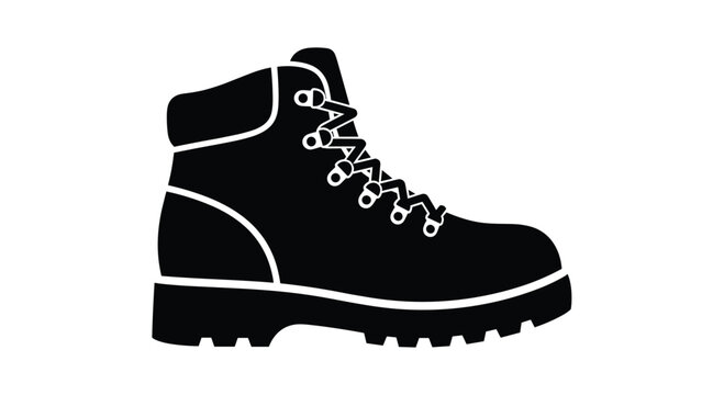 Stylish black hiking boot illustration ready for outdoor adventures and branding projects, Generative AI