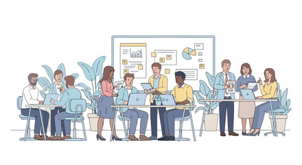 Team Collaboration in a Modern Office for Project Success