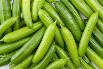 Okra Pods Stacked - Fresh Green Vegetables Texture Background