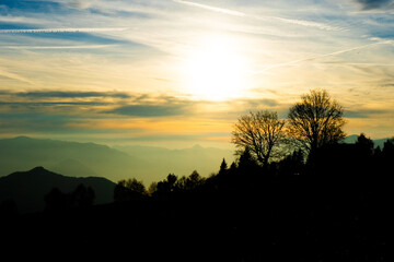 sunset in the mountains