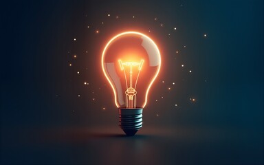 Strategy business ideas for marketing and business growth. glowing light bulb with futuristic graphic icon. High quality