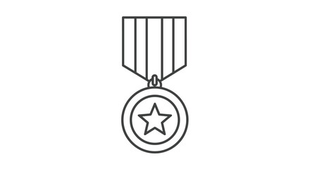 Recognize achievement with this minimalist medal graphic perfect for military academic or workplace accomplishments in presentations and designs, Generative AI.
