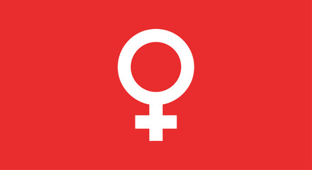 Empower women with this bold female symbol for International Women's Day gender equality campaigns and social justice movements on a vibrant red background, Generative AI.