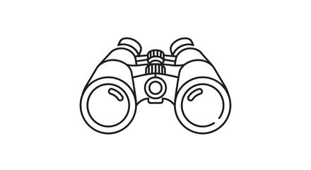 Explore new horizons with this bold binoculars outline perfect for adventurous designs travel themes and modern icons that capture the spirit of discovery, Generative AI.