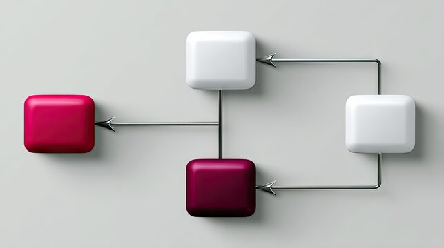 Abstract representation of a process flow or data diagram with colored blocks and arrows, suggesting connections and progression.