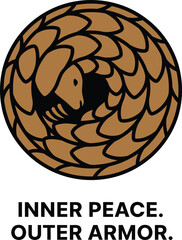 Pangolin Inner Peace Outer Armor motivational animal sticker