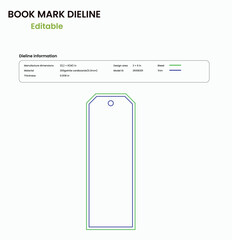 bookmark  dieline box dieline template, die cut template, box design
