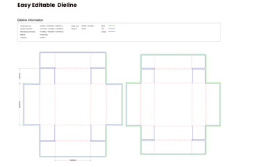 corrugated lid and base box with double walls dieline packaging die lines dieline template
