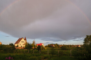 rainbow over the village