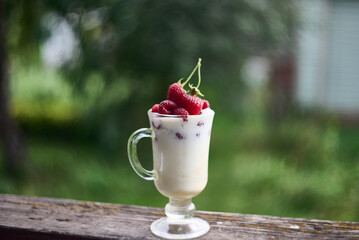 strawberry milkshake with mint