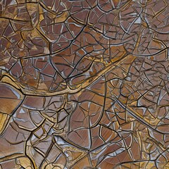 Close-up of Textured and Cracked Chocolate Surface