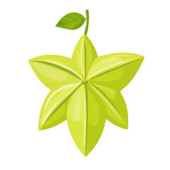 An Imaginary 2D flat icon whole star fruit, modern element in vector and EPS format_clean vector_isolated on a white background