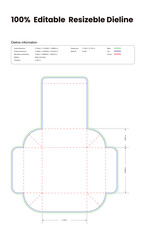 flip top boxes mailer die line packaging die lines dieline template custom dieline cardboard box dieline pizza box dieline
