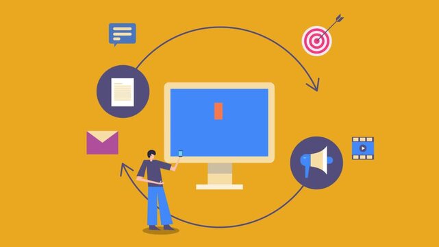 Content marketing cycle continually publish and promote new multi format assets to keep user active on digital devices.