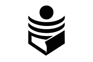 Abstract person reading book learning icon logo