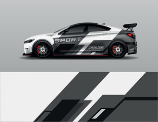 Fototapeta premium Car wrap design vector, decal livery racing background